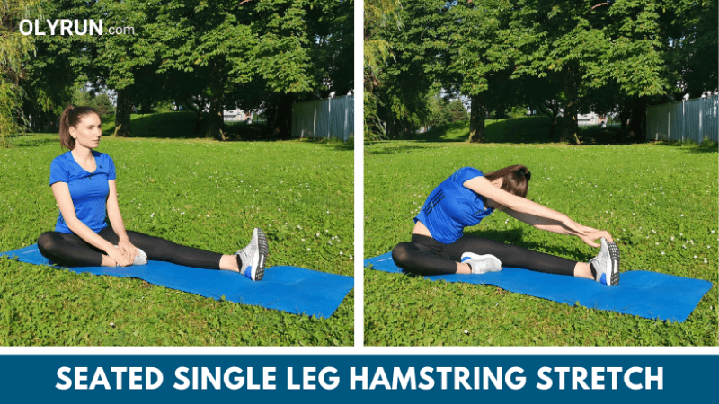 Dynamic seated single leg hamstring stretch